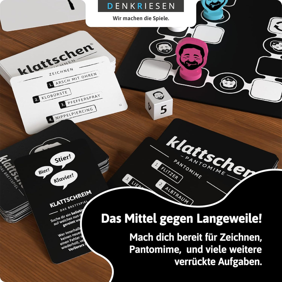 DENKRIESEN - klattschen® - Trinkspiel - DAS BRETTSPIEL - Das wahrscheinlich Beste Trinkspiel Aller Z