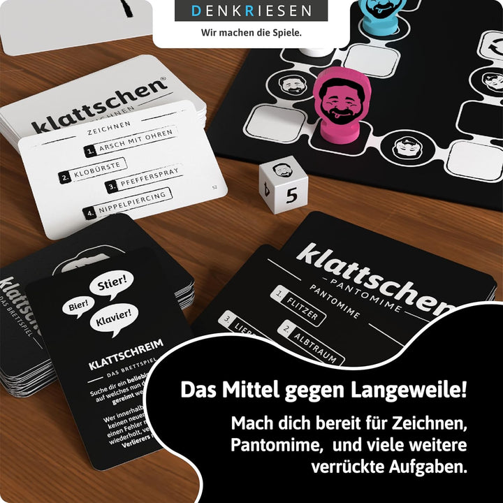 DENKRIESEN - klattschen® - Trinkspiel - DAS BRETTSPIEL - Das wahrscheinlich Beste Trinkspiel Aller Z