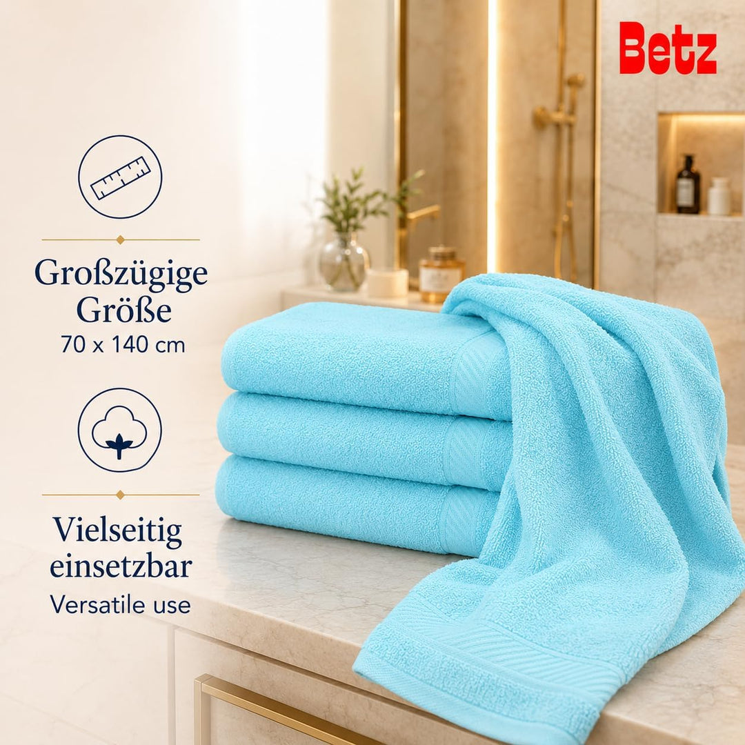 Betz 4 Stück Duschtücher Set Palermo Grösse 70x140 cm 100% Baumwolle Badetuch Duschhandtuch Sporthan