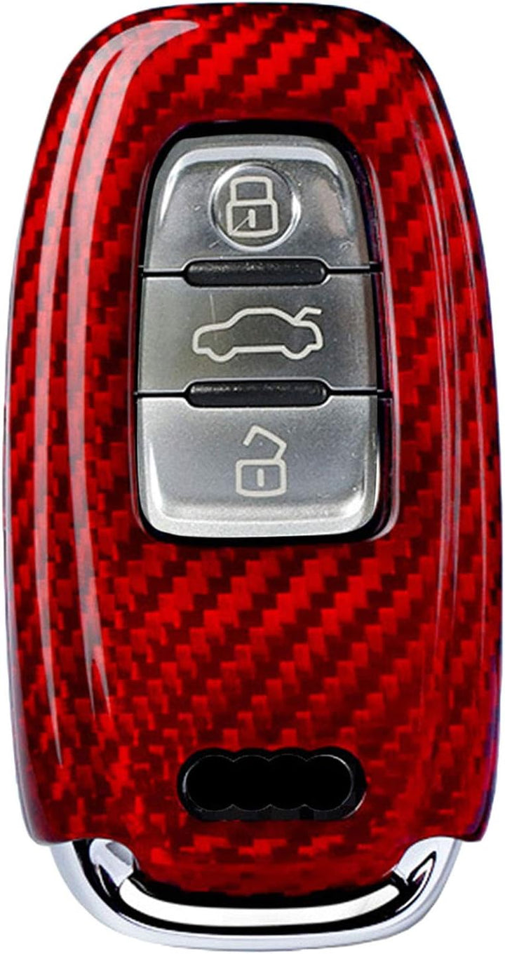 Kwak's Autoschlüssel Abdeckung für Audi ，Fall Halter Glasfaser 3 Taste Car Key Case Kompatibel für A