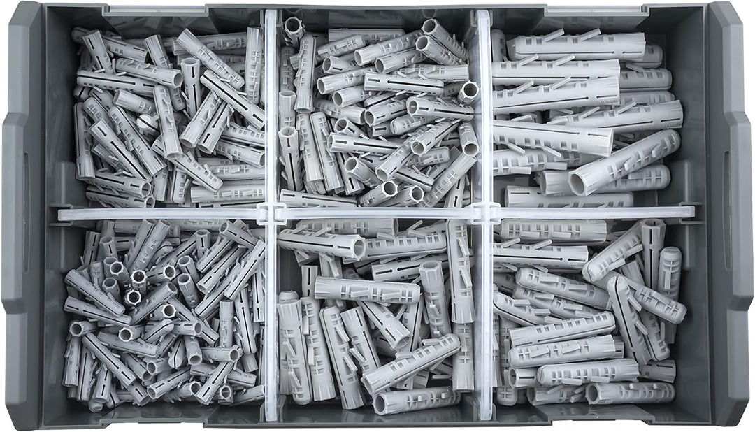 TOX L-BOXX Mini Beton, 296 tlg., individuell anpassbar, stapelbar, mit Spreizdübel Barracuda in unte