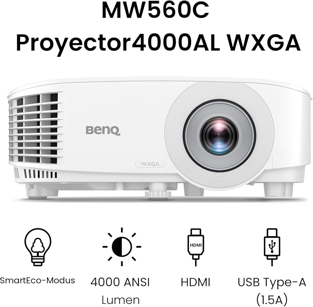 BenQ WXGA-Business-Beamer (MW560C) – DLP – 4.000 Lumen Starke Helligkeit – 20.000:1 hohes Kontrastve