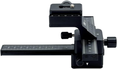 KIWIFOTOS FC-1II Professionelle Einstellschlitten - 4-Wege Makroschiene Focusing Rail Slider mit Arc