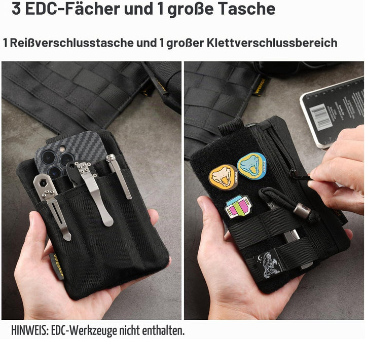 VIPERADE VE27 EDC Organizer Klein EDC Pocket Pouch mit 4 Taschen,Klein Werkzeugtasche EDC Taschen Or
