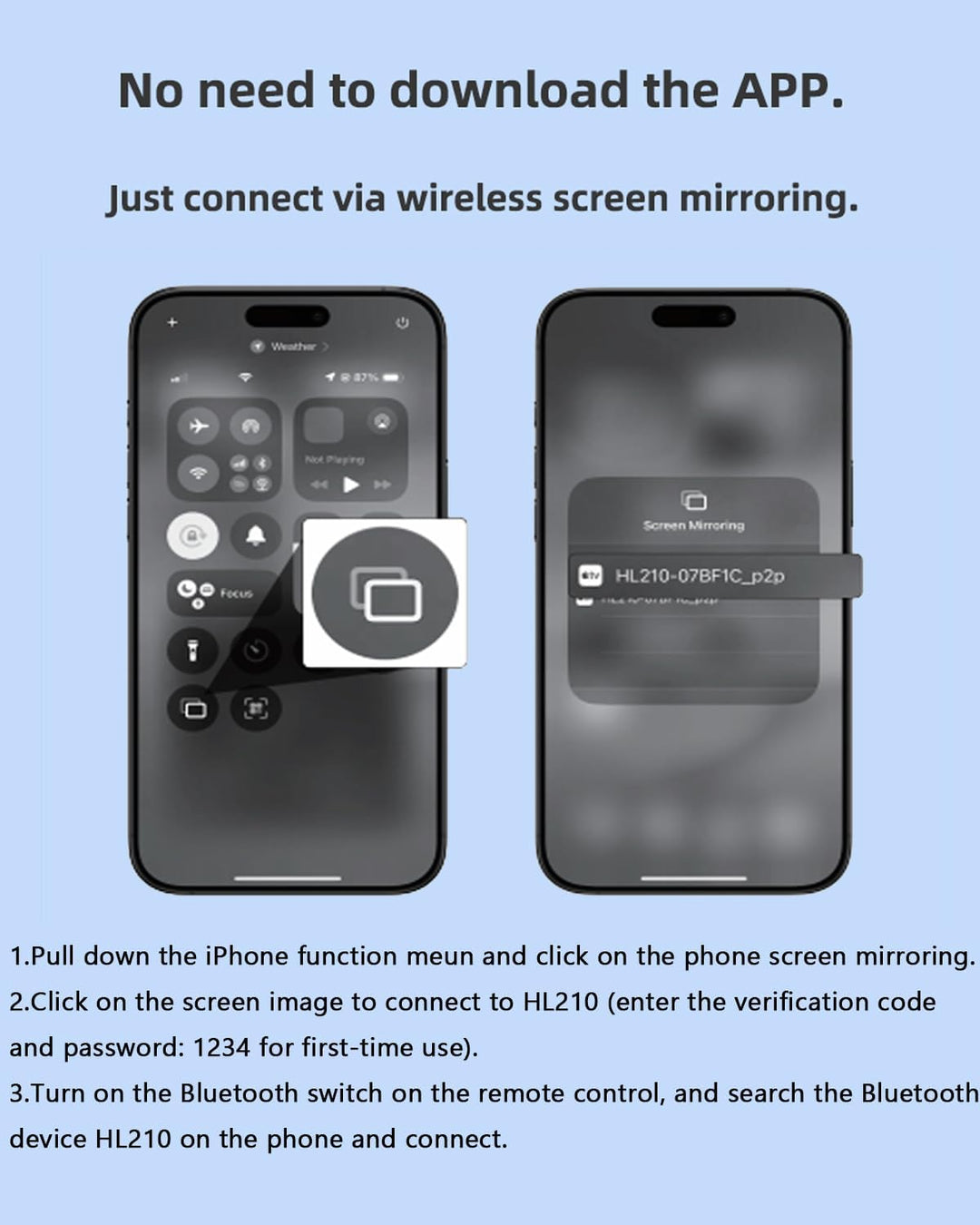 Magnetischer kabelloser Selfie-Monitor-Bildschirm für iPhone und Android, 1200 mAh mit Bluetooth-Fer