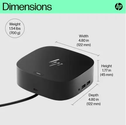 HP G5 Essential Dockingstation | Thunderbolt | USB 3.0 | 2X 1.4 DisplayPorts | HDMI 2.0 | Audio | RJ