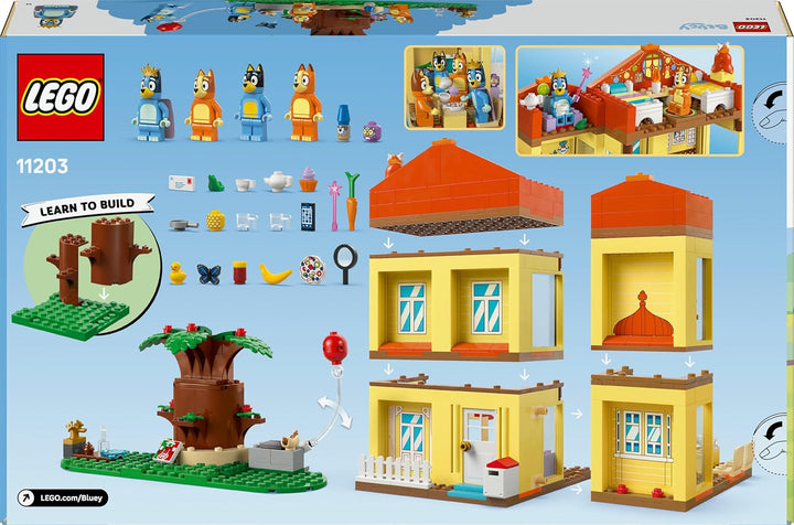 LEGO Bluey: Blueys Haus - Modulares Spielzeug mit Räumen, Garten, 4 Minifiguren und Zubehör - Gesche