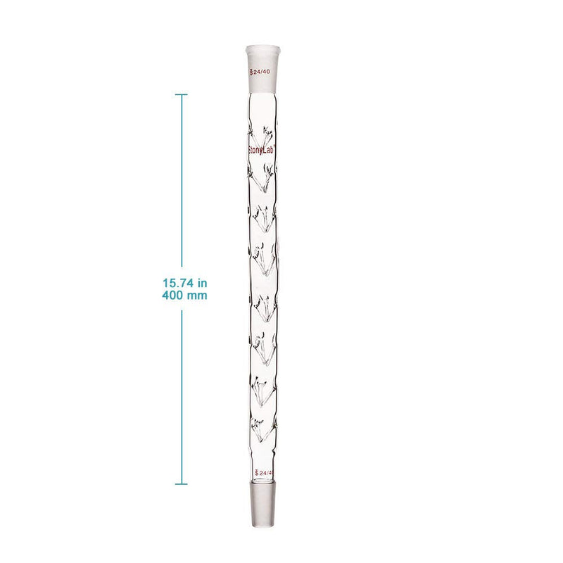 Stonylab Vigreux Destillateur Spalte Kondensator, 24/40 400 mm Länge Borosilikatglas Fraktionierkolo