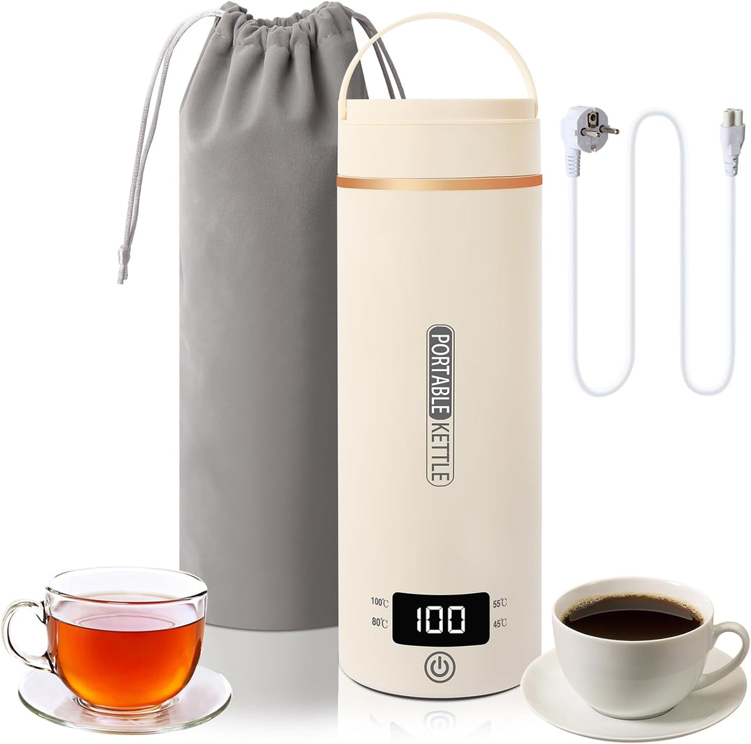 Reisewasserkocher Klein 500ML,Schnell Wasser Kochen Kleiner Wasserkocher Reise für Unterwegs Mini Wa