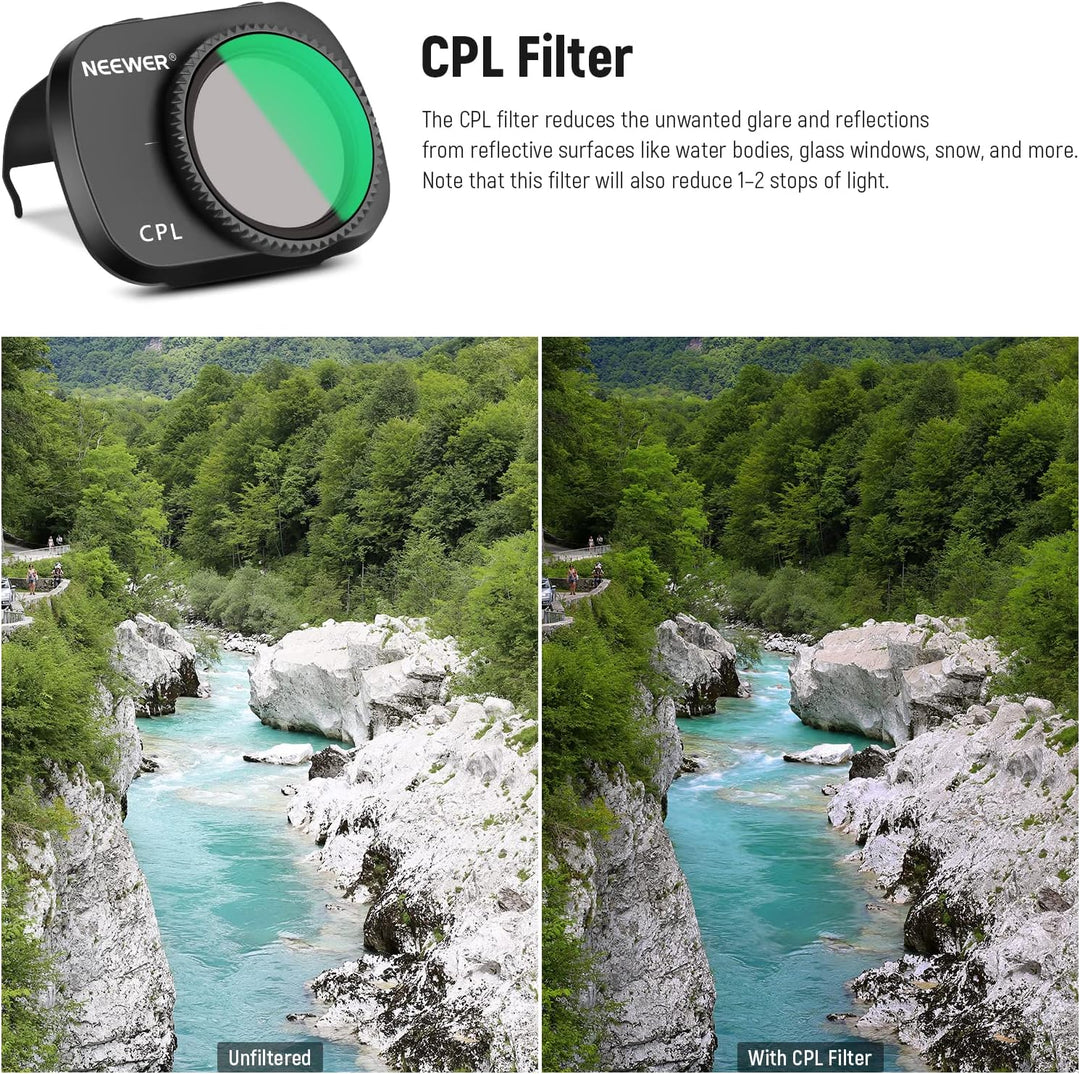 NEEWER 3er Pack ND Filterset Mehrfachvergütetes optisches HD Glas ND8+ND16+CPL Filter Kompatibel mit