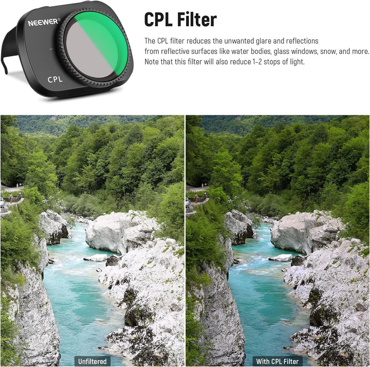 NEEWER 3er Pack ND Filterset Mehrfachvergütetes optisches HD Glas ND8+ND16+CPL Filter Kompatibel mit