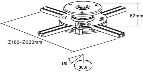 HALTERUNGSPROFI Deckenhalterung für Beamer, max. 20kg mit Schloss Superflach Modell PH11S