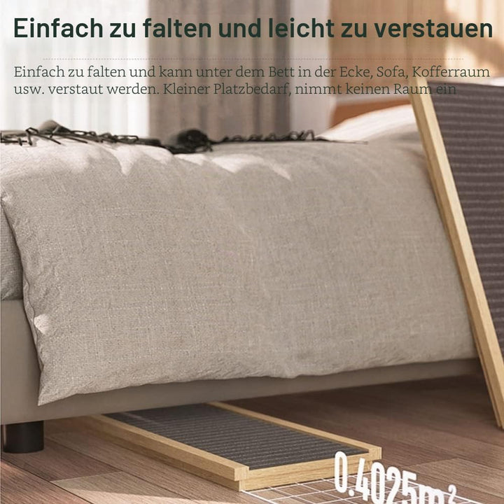 Hunderampe Klappbare Holz-Hundrampe für kleine Hunde und grosse Hunde Hundetreppe 4 Abschnitte Einst
