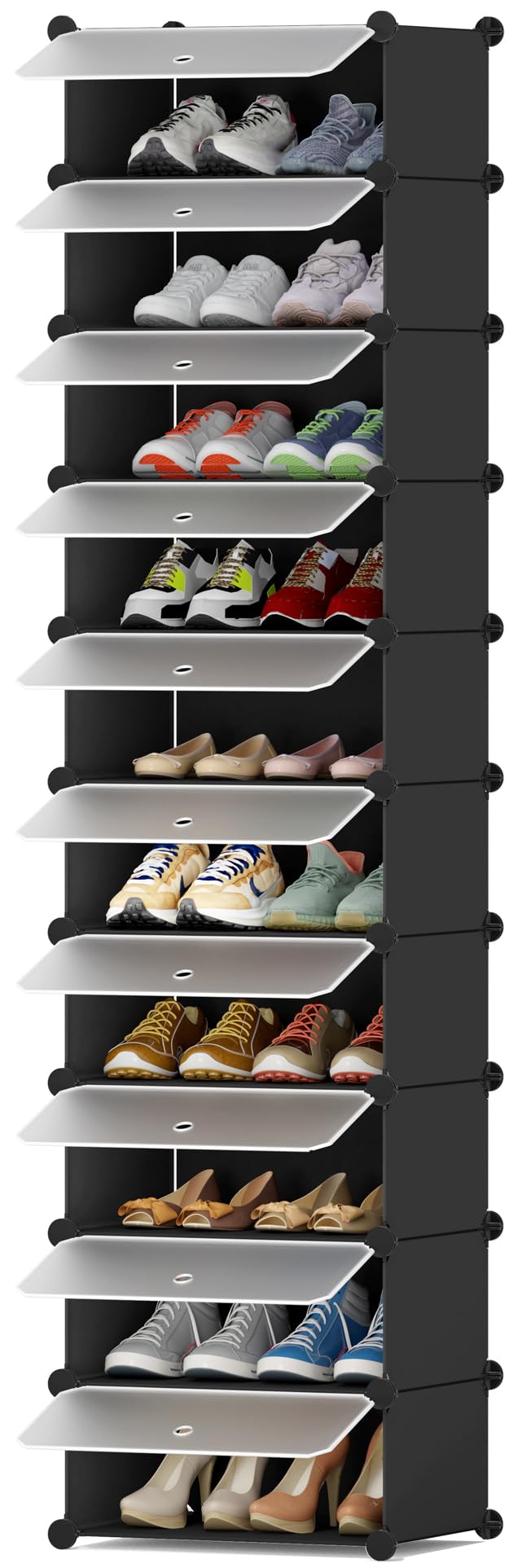 HOMIDEC Schuhregal mit 10 Ebenen, Schuhschrank Schmal Schuhaufbewahrung für Flur Schlafzimmer Eingan