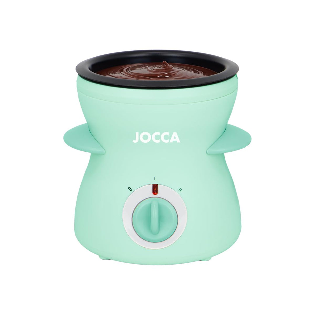 Jocca Fonduemaschine 350ML | Schokoladen- und Käsefondue | 25W | Antihaftbeschichtung | Mit 4 Gabeln
