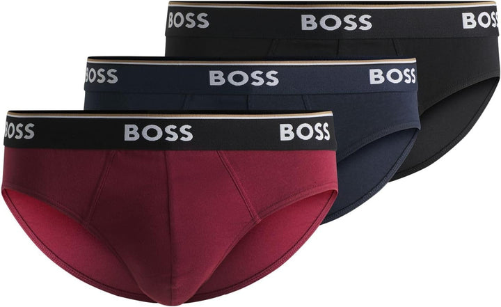 BOSS Herren Brief 3P Power Dreier-Pack Slips aus Stretch-Baumwolle mit Logos am Bund L Open Miscella