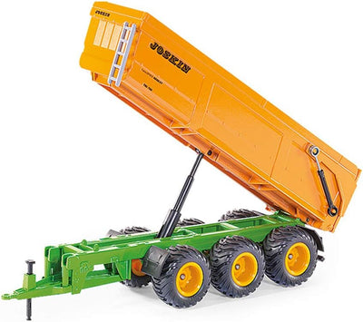 ボーネルンド siku 2892, Joskin Dreiachs-Muldenkipper, 1:32, Metall/Kunststoff, Orange, Kippbare Mulde, Für