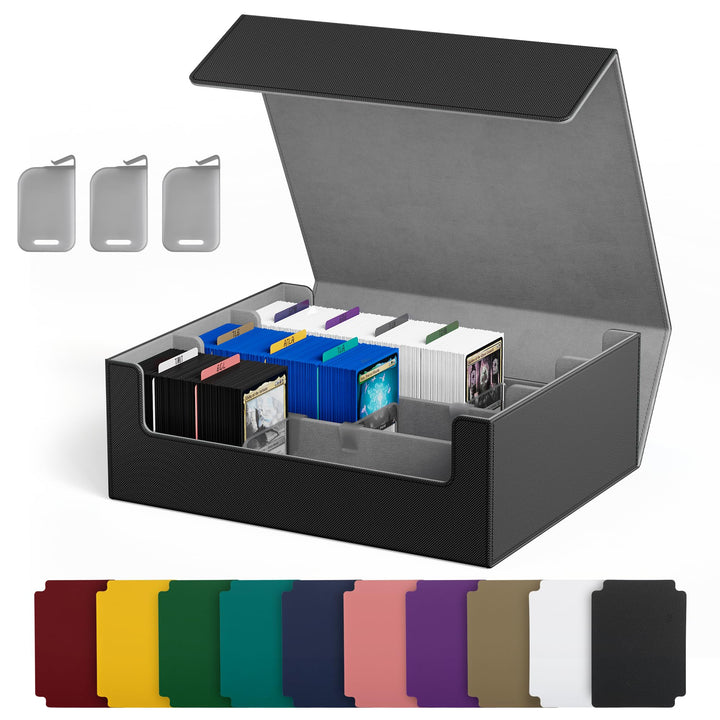 Sammelkarten-Aufbewahrungsboxen für 1800+ Karten, Premium Magnetic Deck Boxen, Leather Deck Case mit