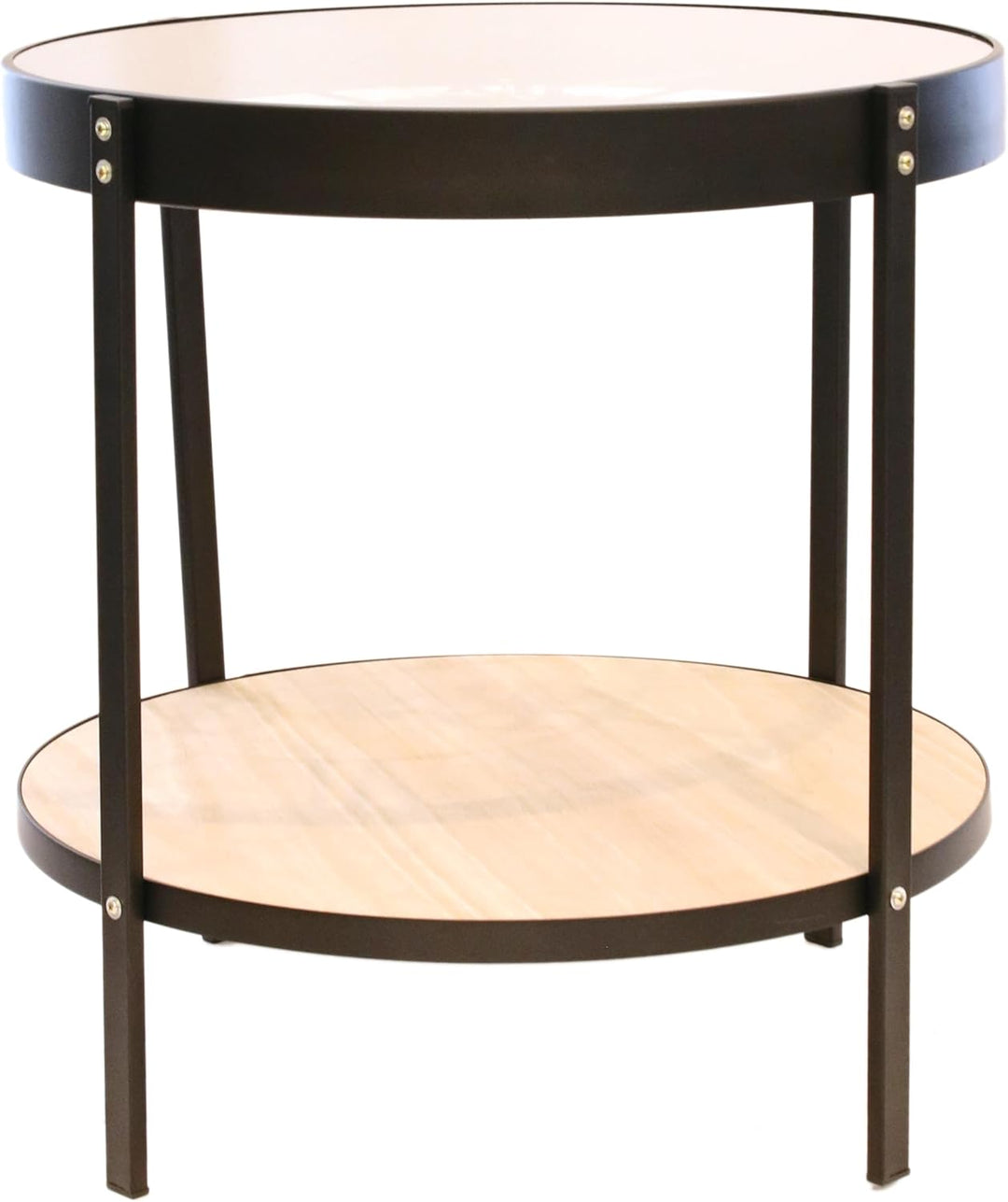 HOME DECO FACTORY Uhr Beistelltisch, 50.5cm x 50.5cm x 49cm One Size Schwarz / Transparent, One Size