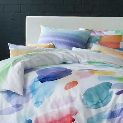 ESTELLA Mako-Satin Wendebettwäsche Splash Multicolor 1 Bettbezug 200 x 220 cm + 2 Kissenbezüge 80 x