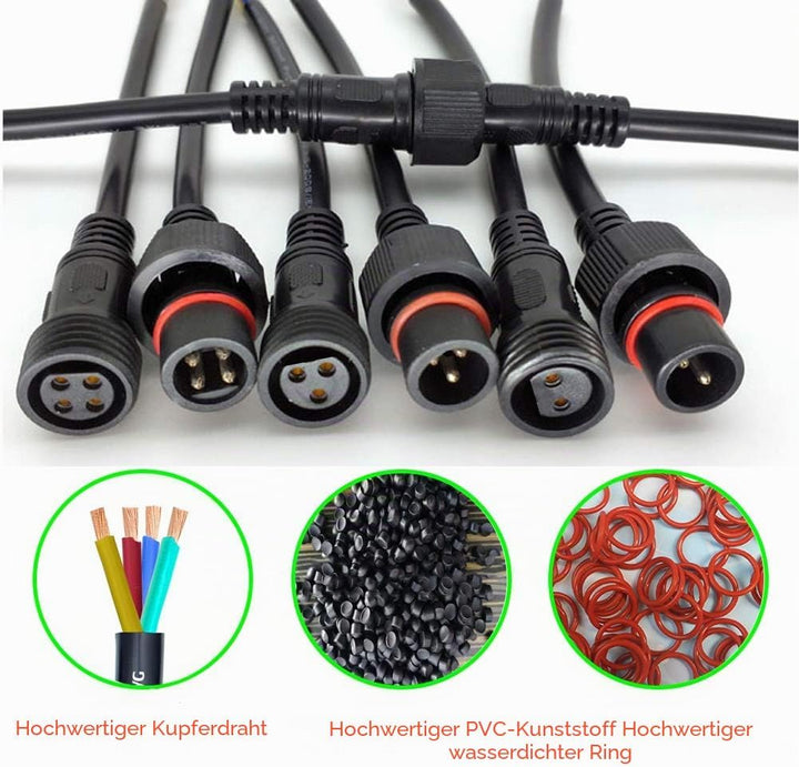 4pin Wasserdichte Anschlüsse,Male Female Plug LED Steckverbinder, 4Pin 4Core Waterproof IP68 Steckve
