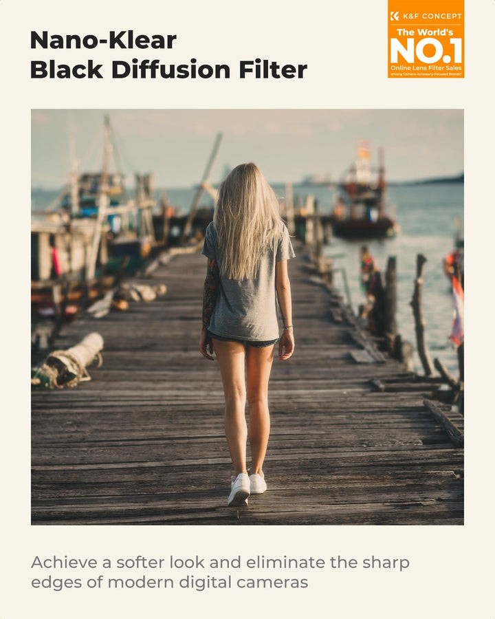 K&F CONCEPT Filter 40.5mm Black Promist 1/8 aus Optisches Glas mit Multi-Nano-Beschichtung für Video