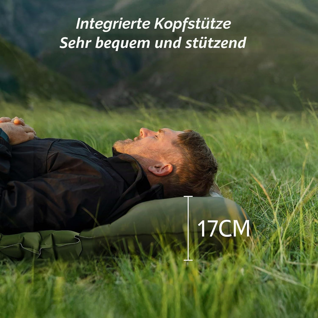 Naturehike Isomatte Camping, Ultraleicht Camping Luftmatratze mit Luftpumpe, 9.5cm Dick Matratze ist