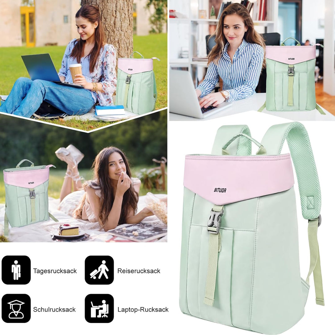 Rucksack Damen Daypack schön u. durchdacht - Laptop Rucksäcke für Frauen - Anti Diebstahl Tasche für