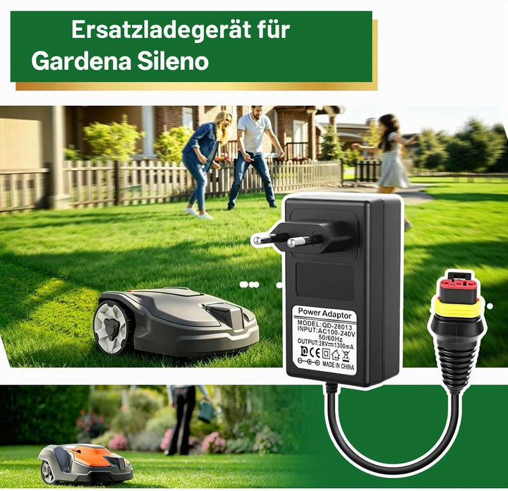 28 V 1,3A Adapter Rasenmäher Netzteil, Kompatibel mit Husqvarna Automower 105, 310, 315, 315X Mährob