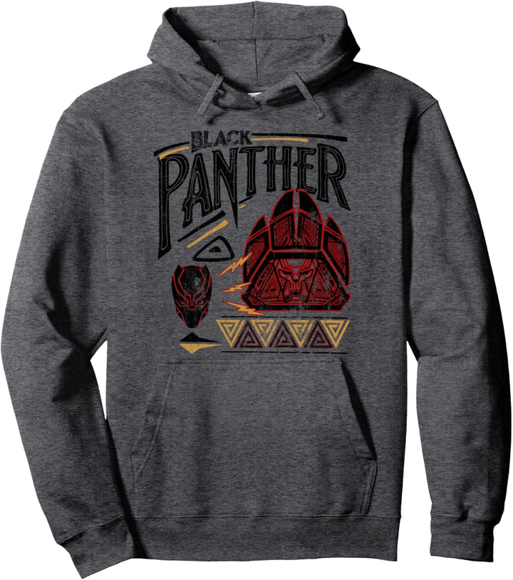 Marvel Black Panther Geometric Pattern Paw Vintage Pullover Hoodie