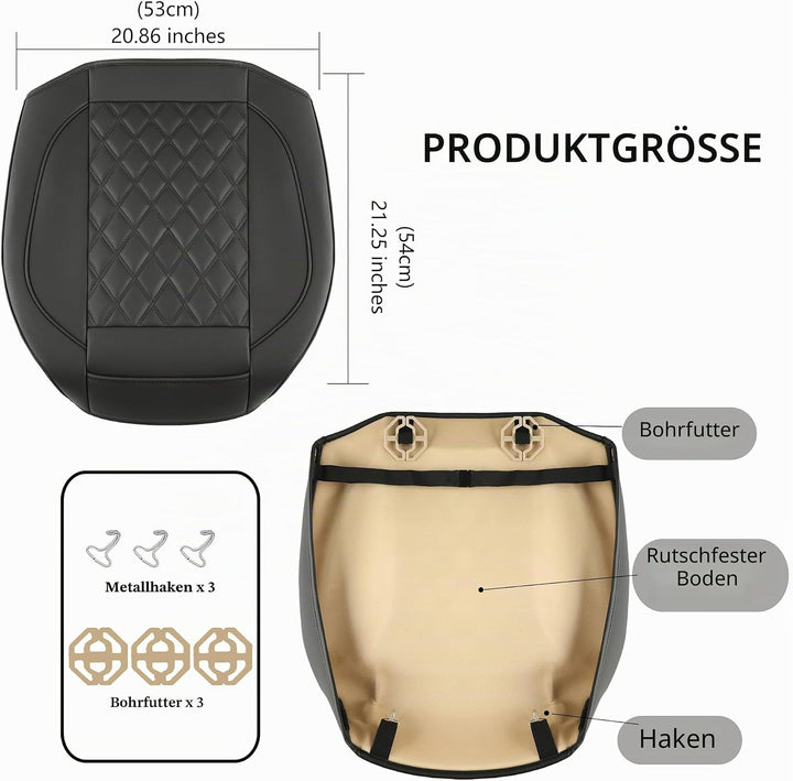 Vordersitzbezüge aus Leder, Untersitzbezüge für Autos, Fahrersitzkissen, Luxus-Sitzschoner, für die