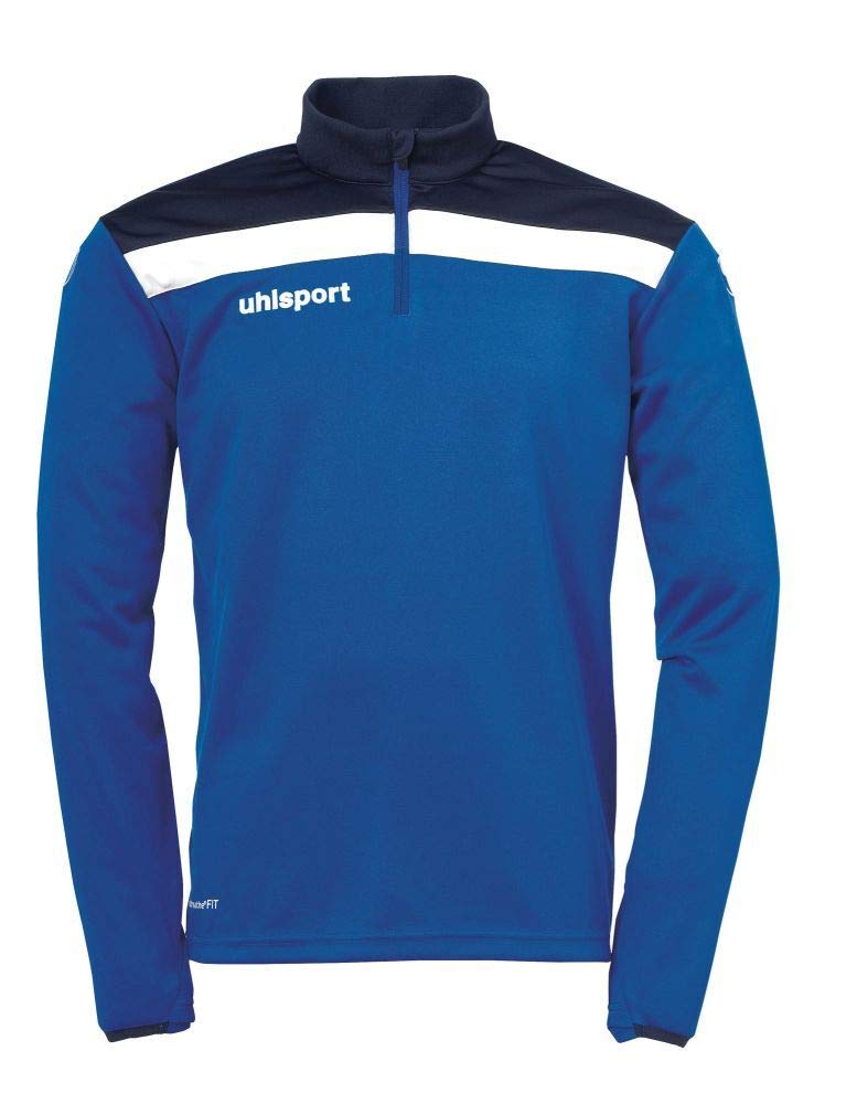 uhlsport Unisex Kinder Offense 23 1/4 Zip Top Kinder Sweatshirt 140 Azurblau/Marine/Weiss, 140 Azurb