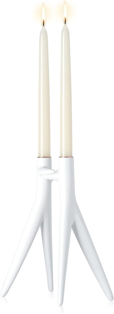 Kartell Abbracciaio Kerzenleuchter, Metall, weiss, 11 x 25 x 20 cm Bianco, Bianco