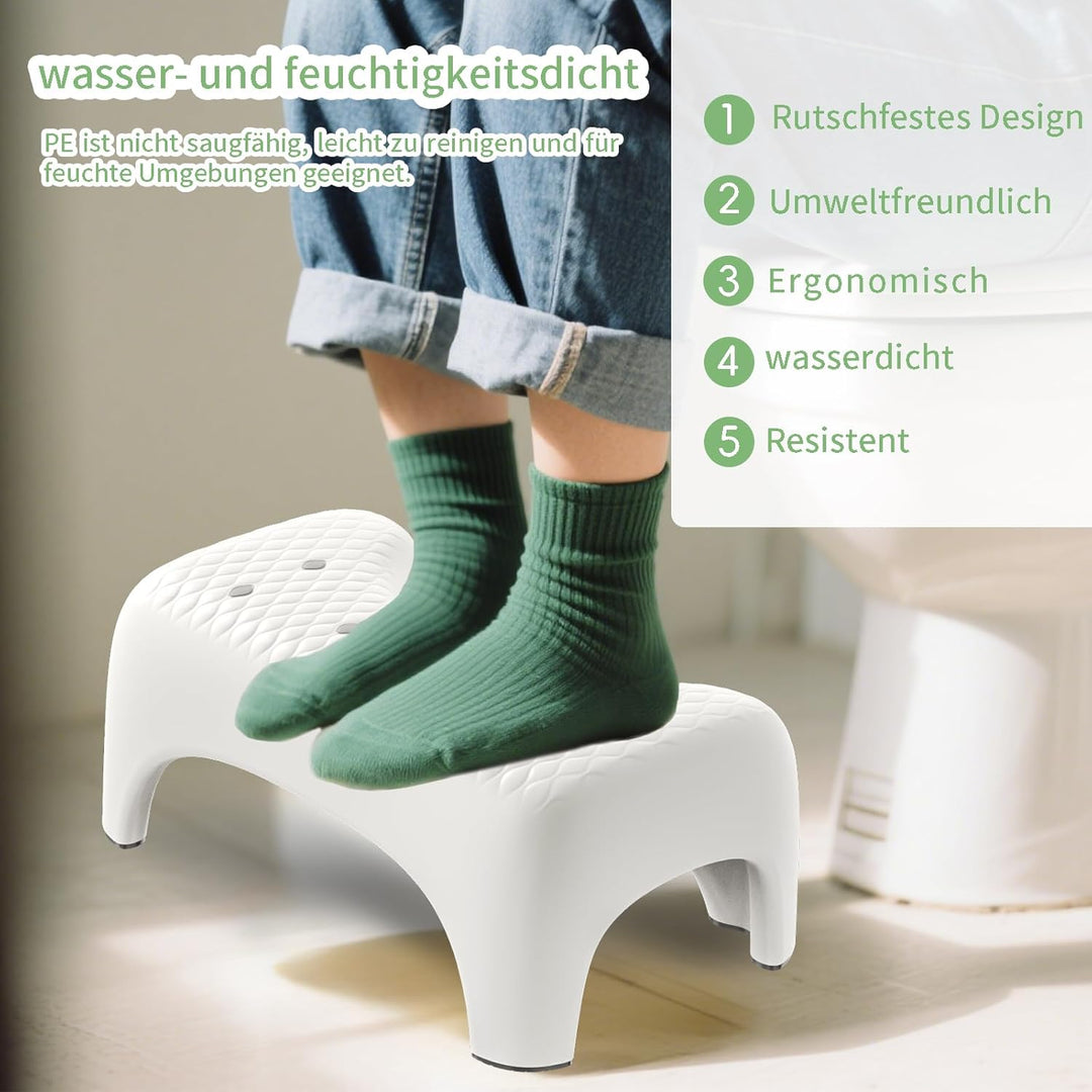 Toilettenhocker Erwachsene, 18cm perfekte Höhe klohocker Squattypotty Rutschfester Oberfläche, Ergon