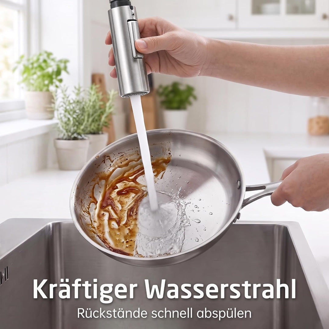 KES Küchenarmatur Brausekopf Spültischarmatur Ausziehbar 2 Funktion SUS304 Edelstahl Geschirrbrause