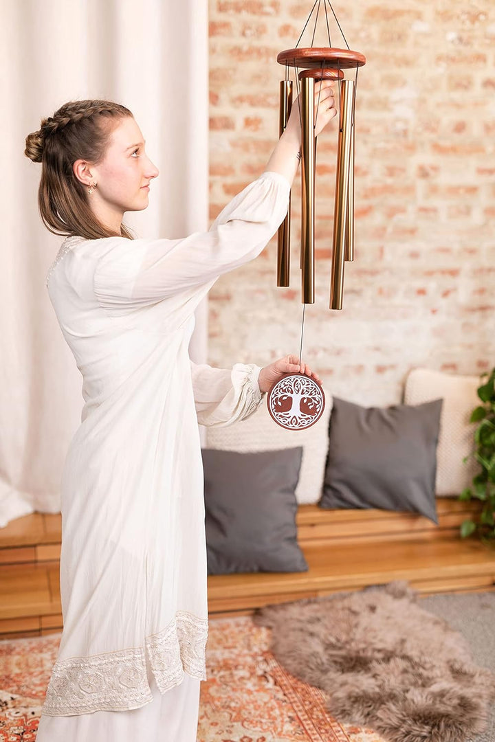 Sonic Energy Tree of Life Meditation Chime – Windspiel mit 5 Klangstäben (432 Hz) – für Garten u. En