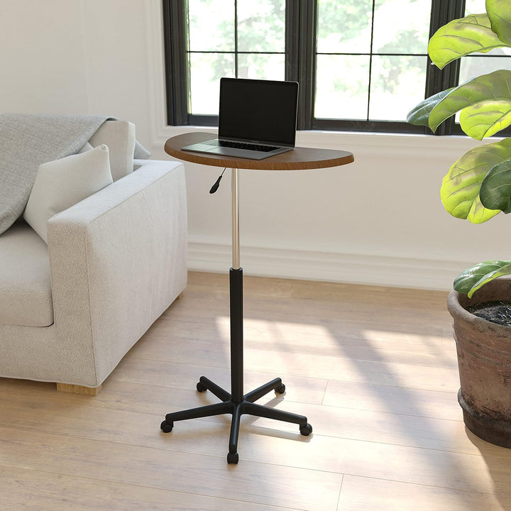 Flash Furniture Mobiler Laptop-Schreibtisch, Walnussholz Rustikaler Walnuss, Rustikaler Walnuss