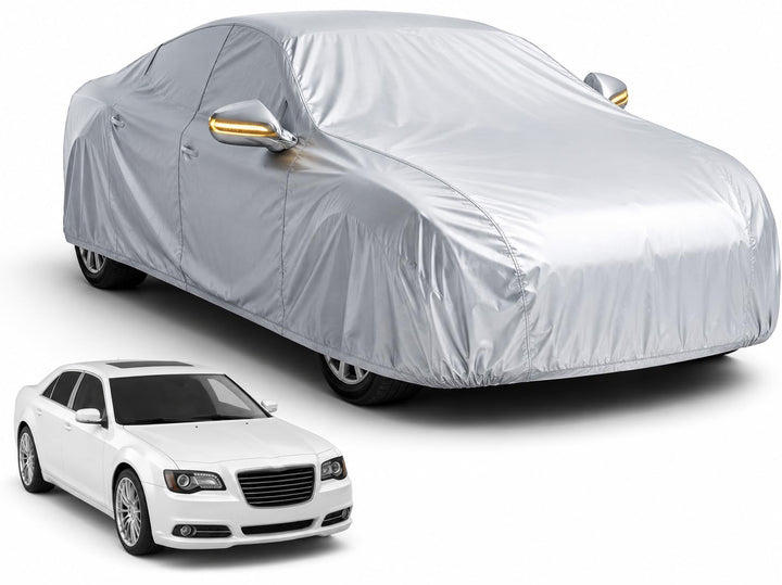 Universale Autoschutzhülle - Autoabdeckung - wasserdichte Autoplane für PKW/KFZ – Car Cover in Silbe