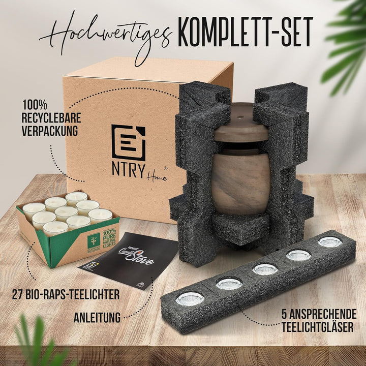 NTRY Home® CandleStove Teelichtofen - Stil Mercury M Ø20 cm - Doppelwandig - Teelichtheizung - Kerze