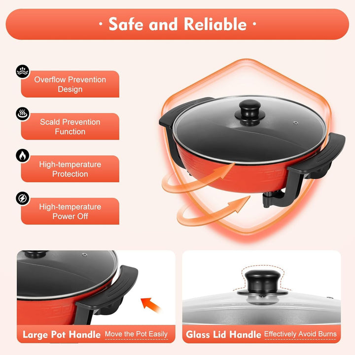 1360W 220V Hot Pot, Hotpot Elektrisch 6L mit 2 Kammern Shabu Wokpfanne Yin Yang Hot Pot Haushalt Koc