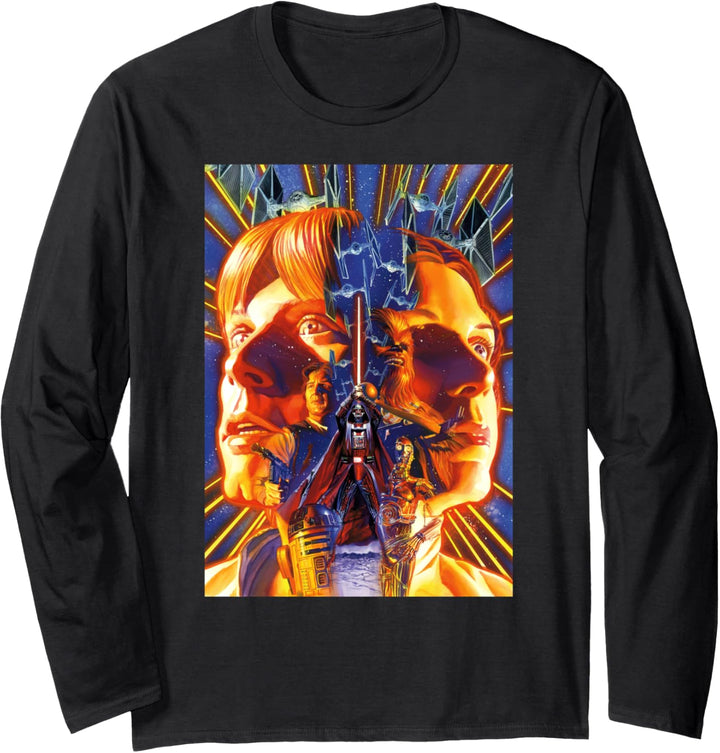 Star Wars Luke & Leia Trippy Portrait Langarmshirt