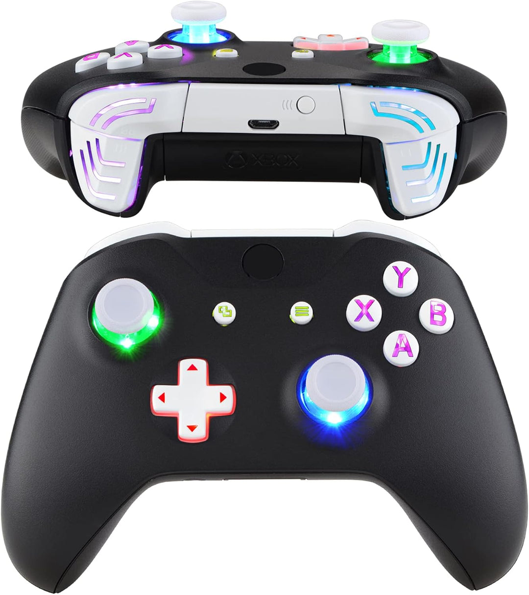 eXtremeRate LED Taste für Xbox One S/X Controller, Leuchttasten Bleuchtung Knöpfe D-pad Sticks ABXY