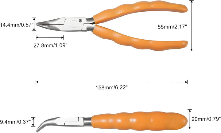 SPEEDWOX 15,2 cm gebogene Pinzette aus Edelstahl für optische Brillenfassungen, Montage und Einstell