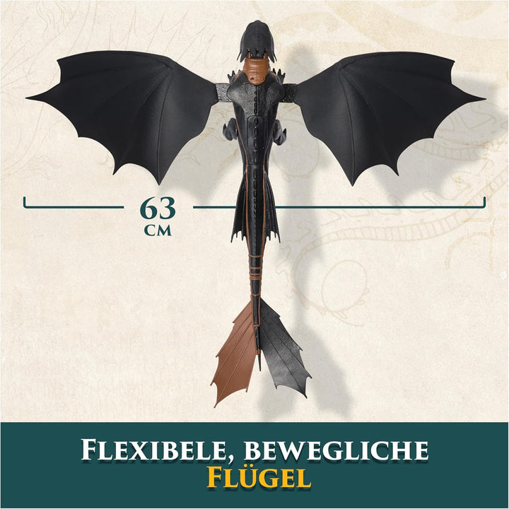 Dreamworks Dragons – Plasma Blast Ohnezahn, 51cm lange Drachenfigur mit Licht- und Soundeffekten, Sp