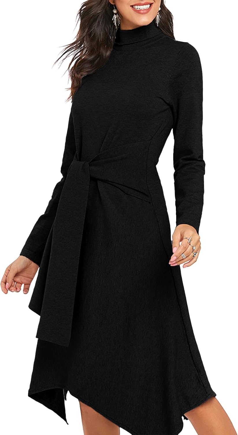 Jayscreate Damen Strickkleid Winter Kleid Herbst Damen Winterkleider Herbstkleid Midikleid Pulloverk
