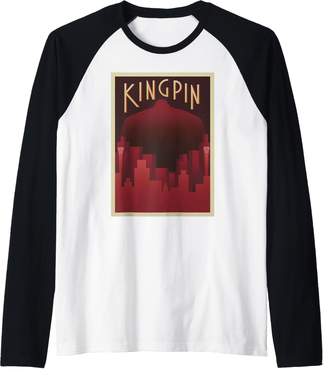 Marvel Kingpin Deco Style Hell's Kitchen Silhouette Raglan