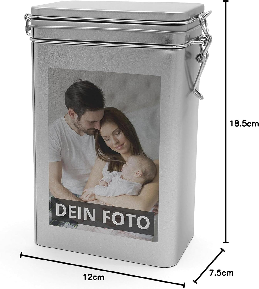 Personalisierte Kaffeedose mit Foto bedrucken lassen - Vorratsdose für Kaffee mit eigenem Motiv gest