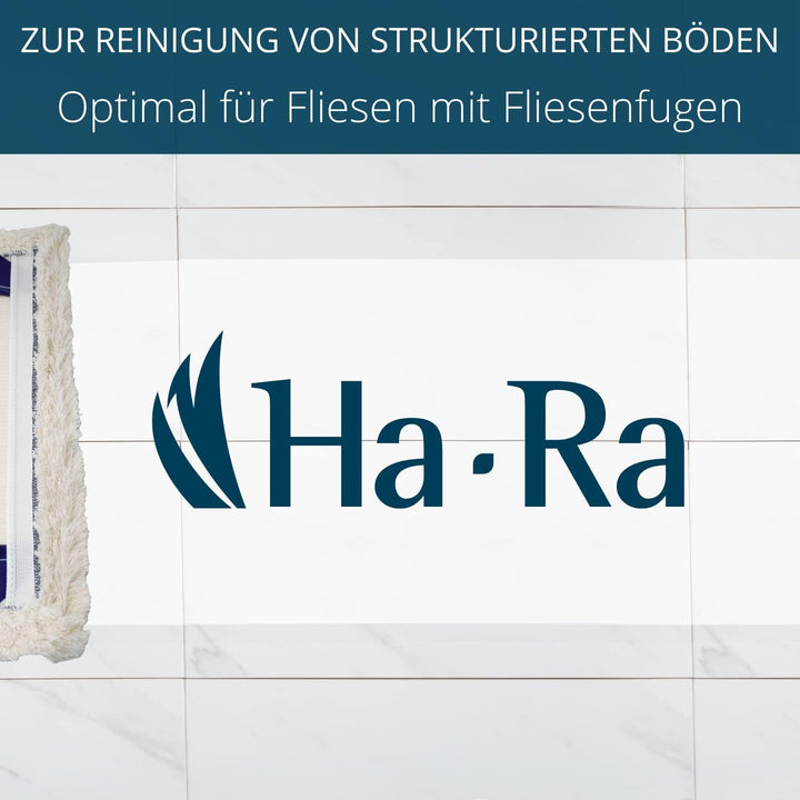 Ha-Ra Bodenwischtuch weiss lang I langlebiger Boden-Wischer zur Reinigung für Böden & Wände I Bezug