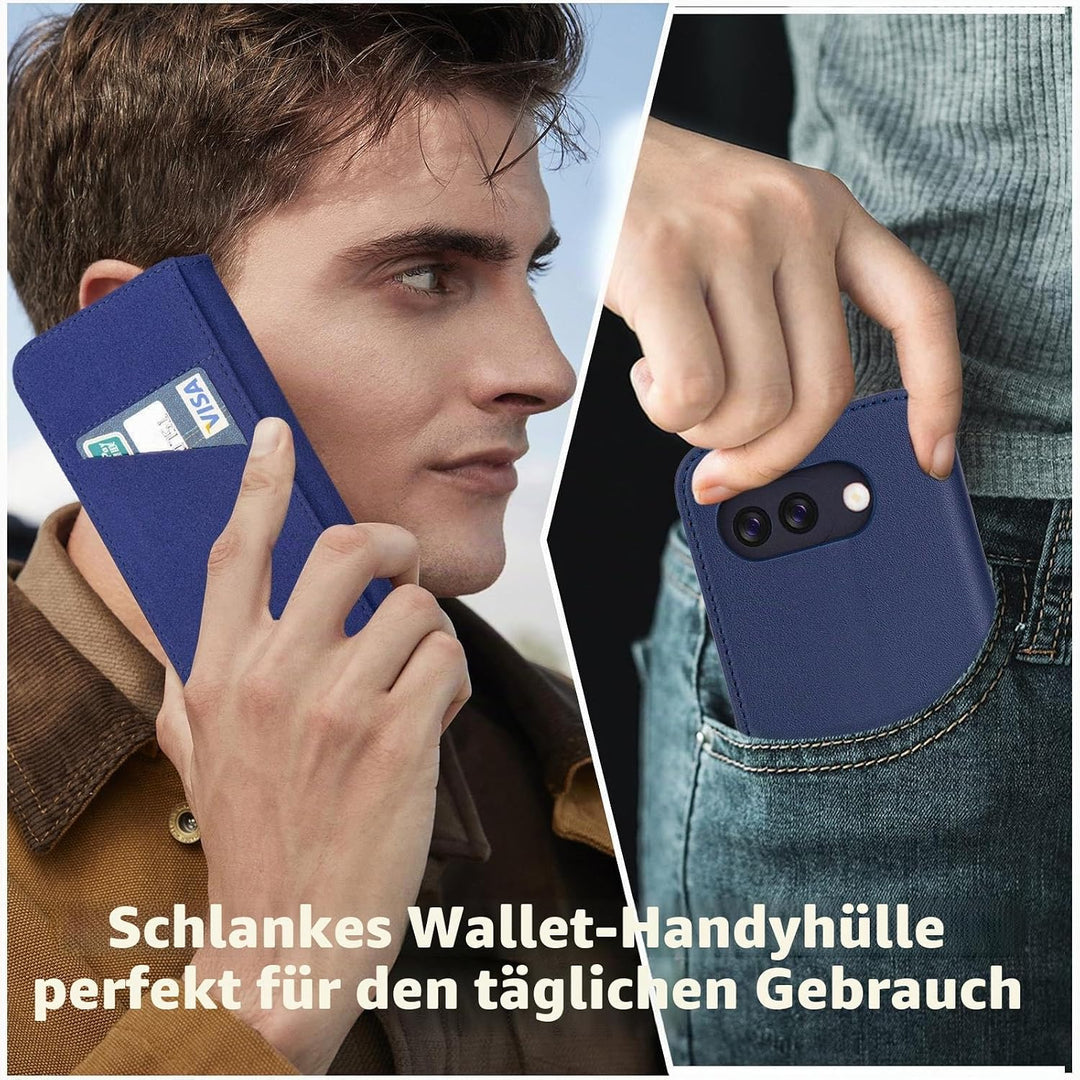 32nd Klassische Serie 2.0 - Lederhülle Case Cover für Google Pixel 9a, Echtleder Hülle Mit RFID-Bloc