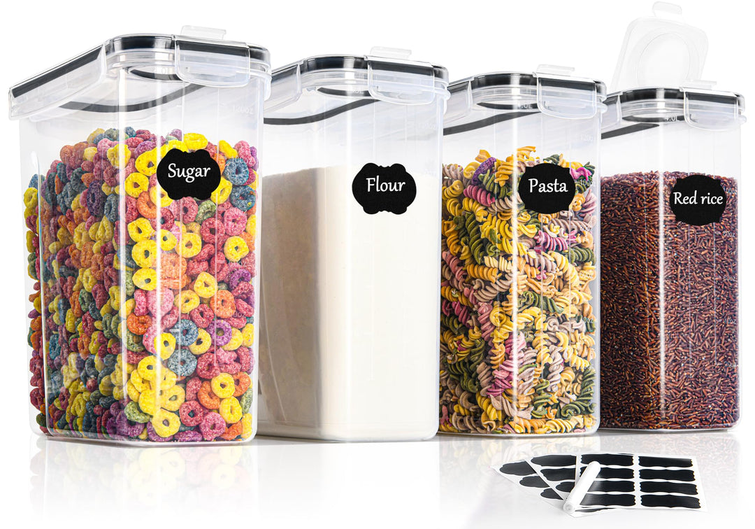 GoMaihe Vorratsglas Küche Luftdichter Kunststoffbehälter zur Aufbewahrung von Nudeln, Müsli, Reis, M
